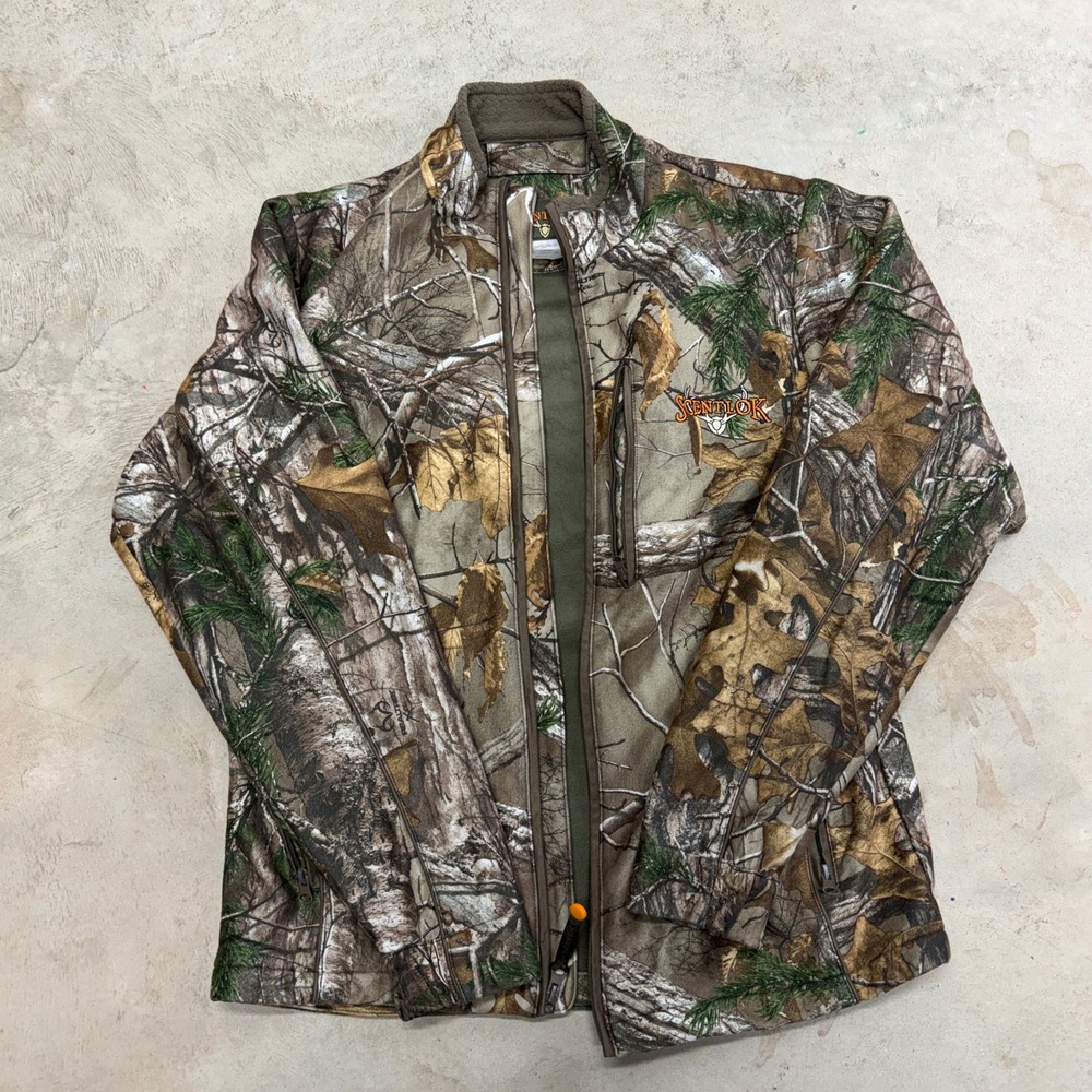 Scentlok Camo Realtree Fleece Jacket Full Zip Hunting Outdoor Men‎ Medium